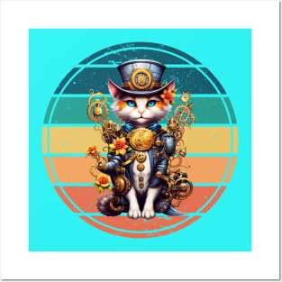 Steampunk Calico Kitty Posters and Art